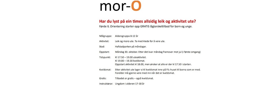 MorO i Hafstadparken